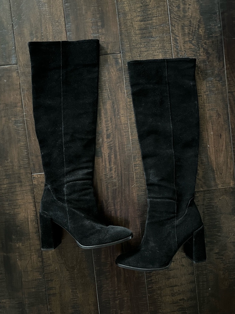 ZARA black suede boots
